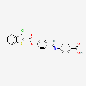 4-{[(E)-(4-{[(3-chloro-1-benzothiophen-2-yl)carbonyl]oxy}phenyl)methylidene]amino}benzoic acid