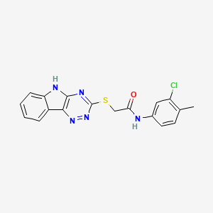 N-(3-chloro-4-methylphenyl)-2-(5H-[1,2,4]triazino[5,6-b]indol-3-ylsulfanyl)acetamide