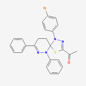 1-[1-(4-Bromophenyl)-6,8-diphenyl-4-thia-1,2,6,7-tetraazaspiro[4.5]deca-2,7-dien-3-yl]ethanone