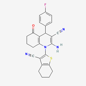 2-Amino-1-(3-cyano-4,5,6,7-tetrahydro-1-benzothiophen-2-yl)-4-(4-fluorophenyl)-5-oxo-1,4,5,6,7,8-hexahydroquinoline-3-carbonitrile