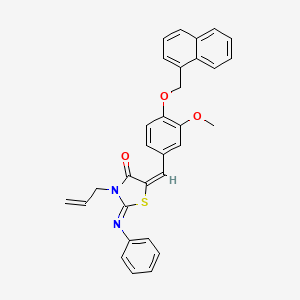 (2E,5E)-5-[3-methoxy-4-(naphthalen-1-ylmethoxy)benzylidene]-2-(phenylimino)-3-(prop-2-en-1-yl)-1,3-thiazolidin-4-one