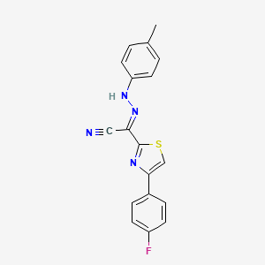 molecular formula C18H13FN4S B15011288 (2E)-[4-(4-fluorophenyl)-1,3-thiazol-2-yl][2-(4-methylphenyl)hydrazinylidene]ethanenitrile 