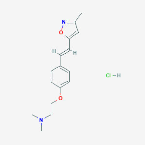 B150113 N,N-Dimethyl-2-[4-[(E)-2-(3-methyl-1,2-oxazol-5-yl)ethenyl]phenoxy]ethanamine;hydrochloride CAS No. 139193-94-5