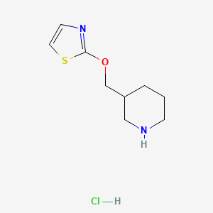 molecular formula C9H15ClN2OS B1501132 3-(Thiazol-2-yloxymethyl)-piperidine hydrochloride CAS No. 1185315-11-0