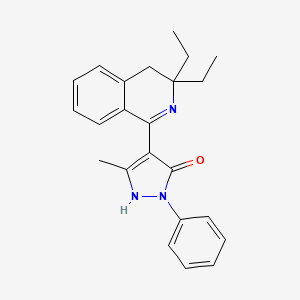 molecular formula C23H25N3O B15011321 (4Z)-4-(3,3-diethyl-3,4-dihydroisoquinolin-1(2H)-ylidene)-5-methyl-2-phenyl-2,4-dihydro-3H-pyrazol-3-one 