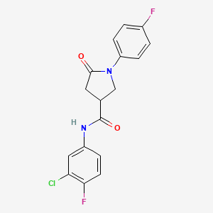 molecular formula C17H13ClF2N2O2 B15011329 N-(3-chloro-4-fluorophenyl)-1-(4-fluorophenyl)-5-oxopyrrolidine-3-carboxamide 