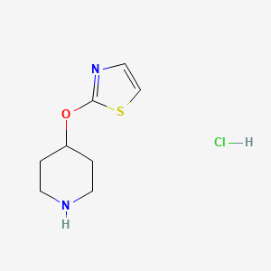molecular formula C8H13ClN2OS B1501133 2-(Piperidin-4-yloxy)thiazole hydrochloride CAS No. 1185314-68-4