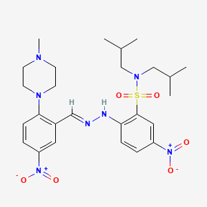 2-{(2E)-2-[2-(4-methylpiperazin-1-yl)-5-nitrobenzylidene]hydrazinyl}-N,N-bis(2-methylpropyl)-5-nitrobenzenesulfonamide