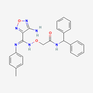 molecular formula C25H24N6O3 B15011363 2-[({(E)-(4-amino-1,2,5-oxadiazol-3-yl)[(4-methylphenyl)amino]methylidene}amino)oxy]-N-(diphenylmethyl)acetamide 