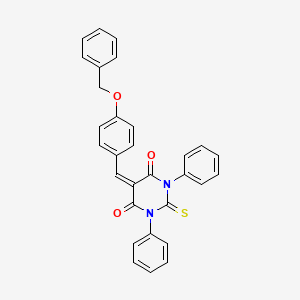 5-[4-(benzyloxy)benzylidene]-1,3-diphenyl-2-thioxodihydropyrimidine-4,6(1H,5H)-dione