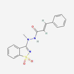 molecular formula C17H15N3O3S B15011382 (2E)-N'-(1,1-dioxido-1,2-benzothiazol-3-yl)-N'-methyl-3-phenylprop-2-enehydrazide 