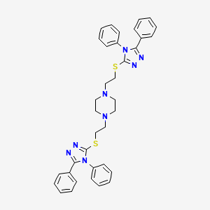 1,4-bis{2-[(4,5-diphenyl-4H-1,2,4-triazol-3-yl)sulfanyl]ethyl}piperazine