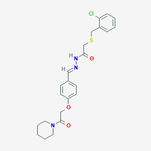 2-[(2-chlorobenzyl)sulfanyl]-N'-[(E)-{4-[2-oxo-2-(piperidin-1-yl)ethoxy]phenyl}methylidene]acetohydrazide