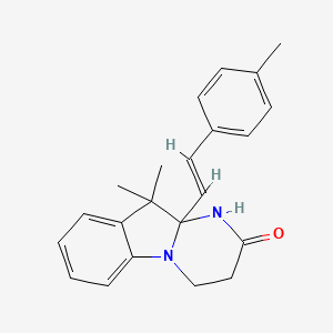 molecular formula C22H24N2O B15011429 10,10-dimethyl-10a-[(E)-2-(4-methylphenyl)ethenyl]-3,4,10,10a-tetrahydropyrimido[1,2-a]indol-2-ol 