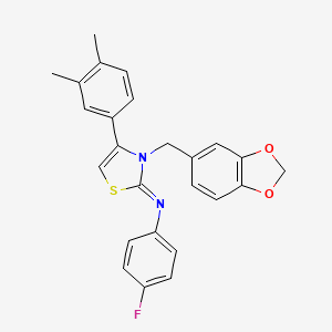 N-[(2Z)-3-(1,3-benzodioxol-5-ylmethyl)-4-(3,4-dimethylphenyl)-1,3-thiazol-2(3H)-ylidene]-4-fluoroaniline