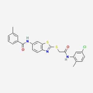 molecular formula C24H20ClN3O2S2 B15011448 N-[2-({2-[(5-chloro-2-methylphenyl)amino]-2-oxoethyl}sulfanyl)-1,3-benzothiazol-6-yl]-3-methylbenzamide 