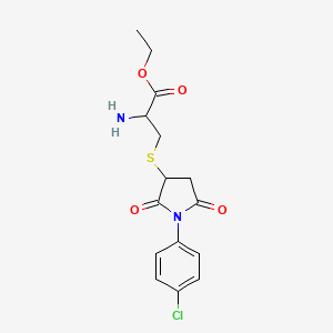 ethyl S-[1-(4-chlorophenyl)-2,5-dioxopyrrolidin-3-yl]cysteinate