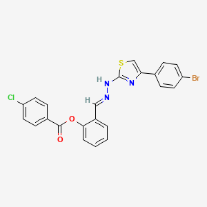 2-[(E)-{2-[4-(4-bromophenyl)-1,3-thiazol-2-yl]hydrazinylidene}methyl]phenyl 4-chlorobenzoate