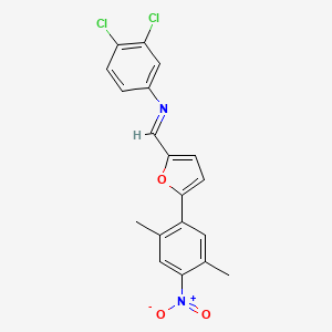 3,4-dichloro-N-{(E)-[5-(2,5-dimethyl-4-nitrophenyl)furan-2-yl]methylidene}aniline