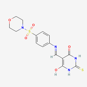 molecular formula C15H16N4O5S2 B15011492 5-({[4-(morpholin-4-ylsulfonyl)phenyl]amino}methylidene)-2-thioxodihydropyrimidine-4,6(1H,5H)-dione 