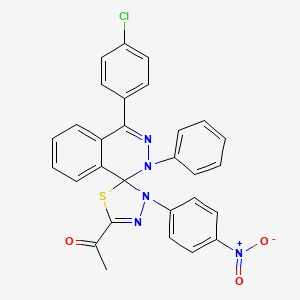 1-[4-(4-chlorophenyl)-3'-(4-nitrophenyl)-2-phenyl-2H,3'H-spiro[phthalazine-1,2'-[1,3,4]thiadiazol]-5'-yl]ethanone