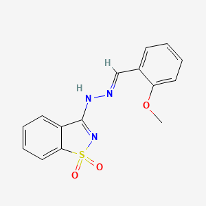 3-[(2E)-2-(2-methoxybenzylidene)hydrazinyl]-1,2-benzothiazole 1,1-dioxide