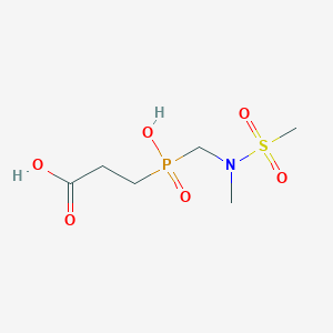 molecular formula C6H14NO6PS B15011500 3-(Hydroxy{[methyl(methylsulfonyl)amino]methyl}phosphoryl)propanoic acid 