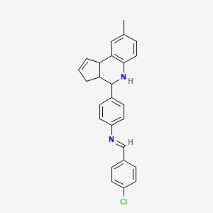 N-[(E)-(4-chlorophenyl)methylidene]-4-(8-methyl-3a,4,5,9b-tetrahydro-3H-cyclopenta[c]quinolin-4-yl)aniline