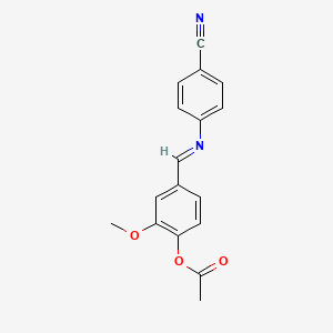 molecular formula C17H14N2O3 B15011535 4-[(E)-[(4-Cyanophenyl)imino]methyl]-2-methoxyphenyl acetate 