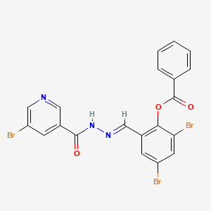 2,4-dibromo-6-[(E)-{2-[(5-bromopyridin-3-yl)carbonyl]hydrazinylidene}methyl]phenyl benzoate