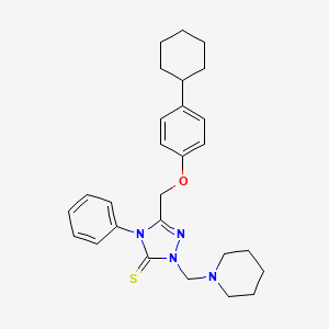 molecular formula C27H34N4OS B15011567 5-[(4-cyclohexylphenoxy)methyl]-4-phenyl-2-(piperidin-1-ylmethyl)-2,4-dihydro-3H-1,2,4-triazole-3-thione 