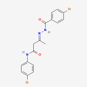 (3E)-N-(4-bromophenyl)-3-{2-[(4-bromophenyl)carbonyl]hydrazinylidene}butanamide