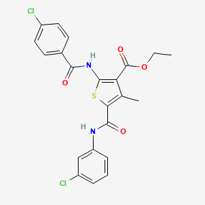 Ethyl 5-[(3-chlorophenyl)carbamoyl]-2-{[(4-chlorophenyl)carbonyl]amino}-4-methylthiophene-3-carboxylate