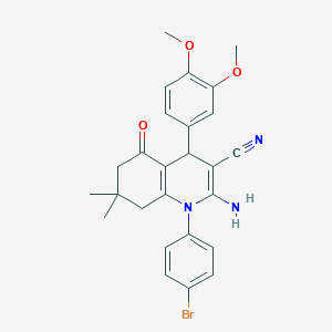 2-Amino-1-(4-bromophenyl)-4-(3,4-dimethoxyphenyl)-7,7-dimethyl-5-oxo-1,4,5,6,7,8-hexahydroquinoline-3-carbonitrile