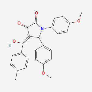 3-hydroxy-1,5-bis(4-methoxyphenyl)-4-[(4-methylphenyl)carbonyl]-1,5-dihydro-2H-pyrrol-2-one