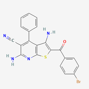 molecular formula C21H13BrN4OS B15011618 3,6-Diamino-2-(4-bromobenzoyl)-4-phenylthieno[2,3-b]pyridine-5-carbonitrile 