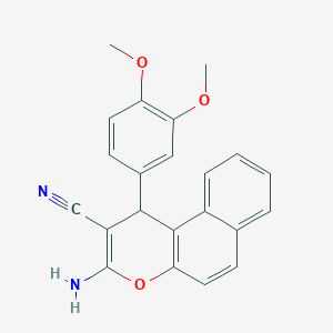 molecular formula C22H18N2O3 B15011625 3-amino-1-(3,4-dimethoxyphenyl)-1H-benzo[f]chromene-2-carbonitrile 