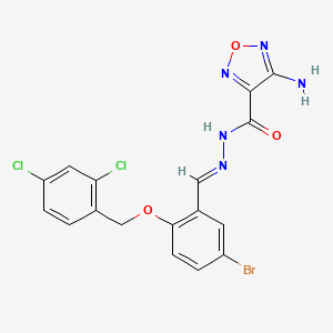 4-amino-N'-[(E)-{5-bromo-2-[(2,4-dichlorobenzyl)oxy]phenyl}methylidene]-1,2,5-oxadiazole-3-carbohydrazide