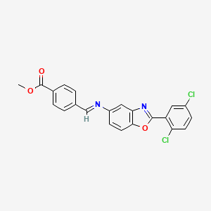 methyl 4-[(E)-{[2-(2,5-dichlorophenyl)-1,3-benzoxazol-5-yl]imino}methyl]benzoate