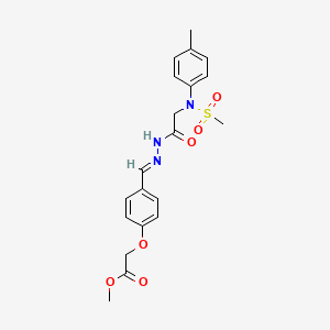 Methyl 2-{4-[(E)-({2-[N-(4-methylphenyl)methanesulfonamido]acetamido}imino)methyl]phenoxy}acetate