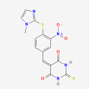 5-{4-[(1-methyl-1H-imidazol-2-yl)sulfanyl]-3-nitrobenzylidene}-2-thioxodihydropyrimidine-4,6(1H,5H)-dione