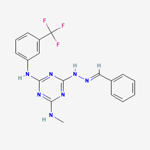 6-[(2E)-2-benzylidenehydrazinyl]-N-methyl-N'-[3-(trifluoromethyl)phenyl]-1,3,5-triazine-2,4-diamine