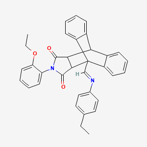 molecular formula C35H30N2O3 B15011765 17-(2-ethoxyphenyl)-1-{(E)-[(4-ethylphenyl)imino]methyl}-17-azapentacyclo[6.6.5.0~2,7~.0~9,14~.0~15,19~]nonadeca-2,4,6,9,11,13-hexaene-16,18-dione (non-preferred name) 