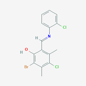 2-Bromo-4-chloro-6-[(E)-[(2-chlorophenyl)imino]methyl]-3,5-dimethylphenol