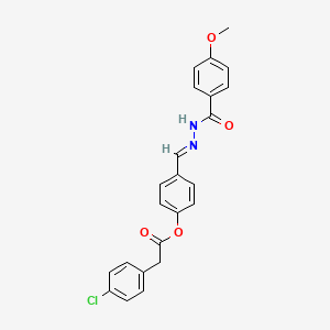 4-[(E)-{2-[(4-methoxyphenyl)carbonyl]hydrazinylidene}methyl]phenyl (4-chlorophenyl)acetate