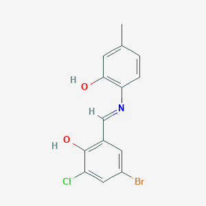 4-Bromo-2-chloro-6-[(E)-[(2-hydroxy-4-methylphenyl)imino]methyl]phenol