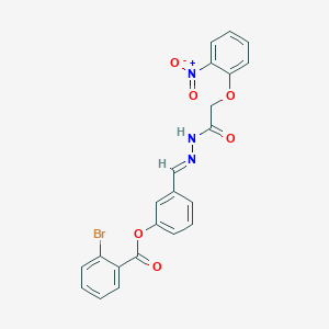 3-[(E)-{2-[(2-nitrophenoxy)acetyl]hydrazinylidene}methyl]phenyl 2-bromobenzoate