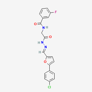 N-({N'-[(E)-[5-(4-Chlorophenyl)furan-2-YL]methylidene]hydrazinecarbonyl}methyl)-3-fluorobenzamide