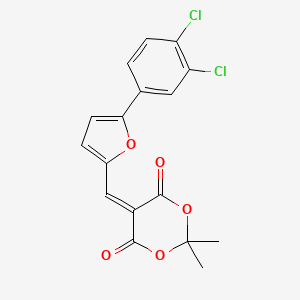 molecular formula C17H12Cl2O5 B15011884 5-{[5-(3,4-Dichlorophenyl)furan-2-yl]methylidene}-2,2-dimethyl-1,3-dioxane-4,6-dione 