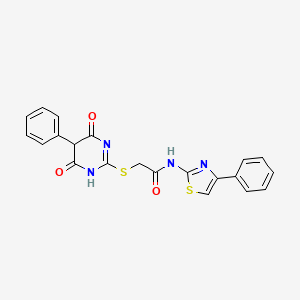 2-[(4,6-dioxo-5-phenyl-1,4,5,6-tetrahydropyrimidin-2-yl)sulfanyl]-N-(4-phenyl-1,3-thiazol-2-yl)acetamide